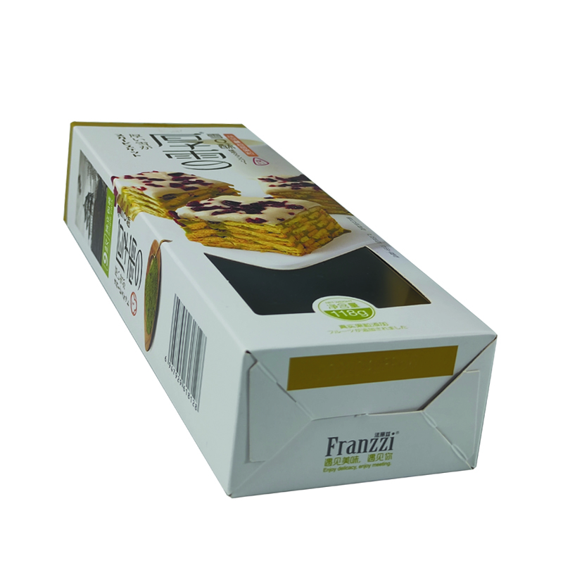 High Quality Cakes and Pastries Packaging Rigid Boxes with See Through Clear PVC Window UV Coating Recycled Materials
