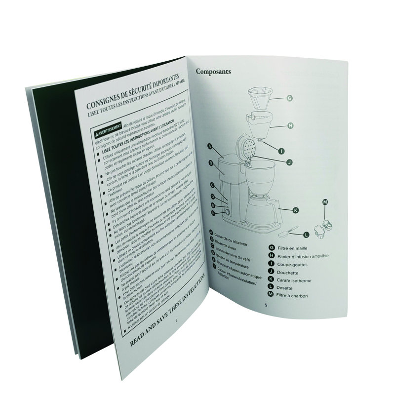 Custom Company Advertising Paper Instructions Folded Leaflet Flyer Printing Service Catalogue Brochure