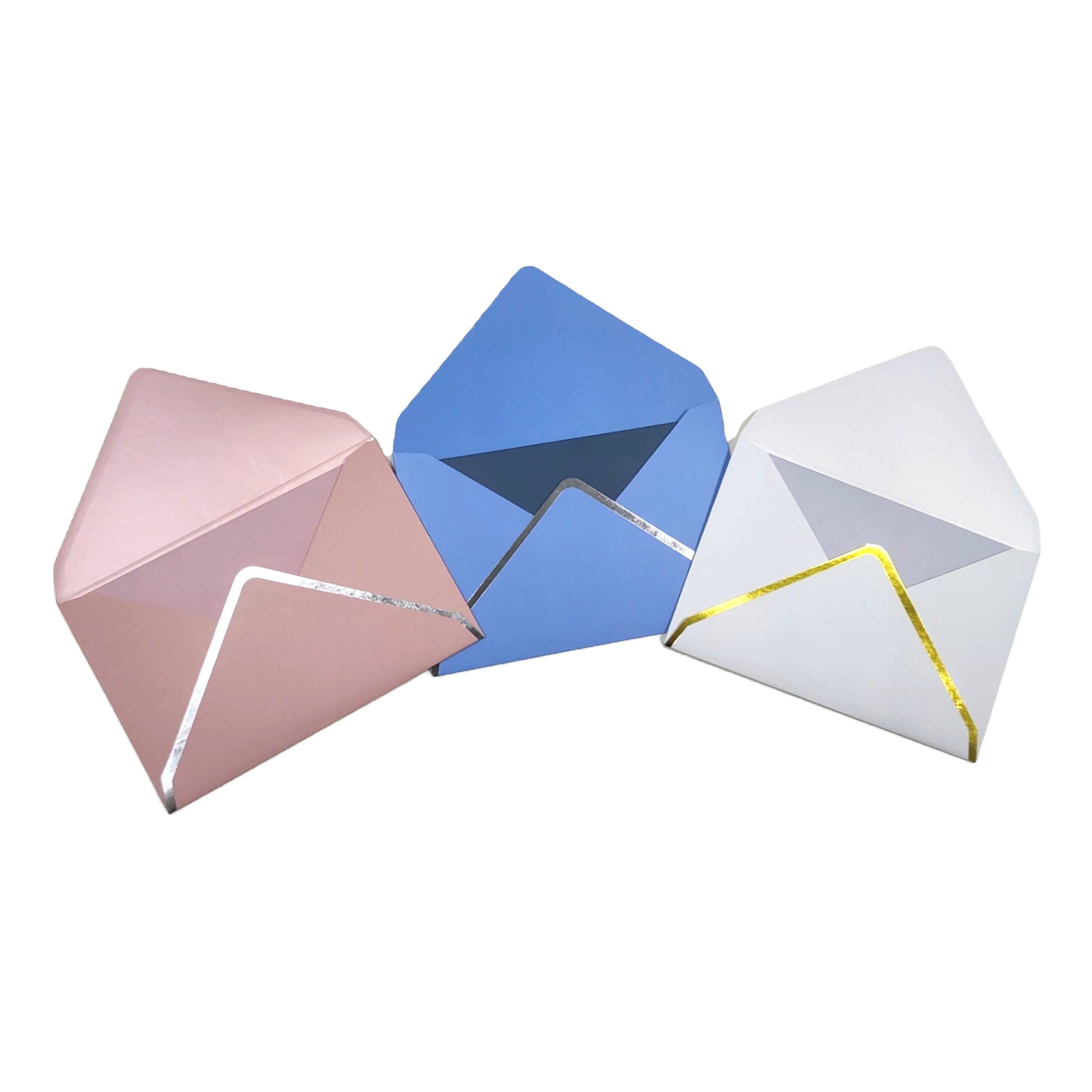 Custom Wholesale Gold Stamping Hot Silver Stamping Business Envelope Paper Thank You Cards Wedding Gift Custom Size & Shape