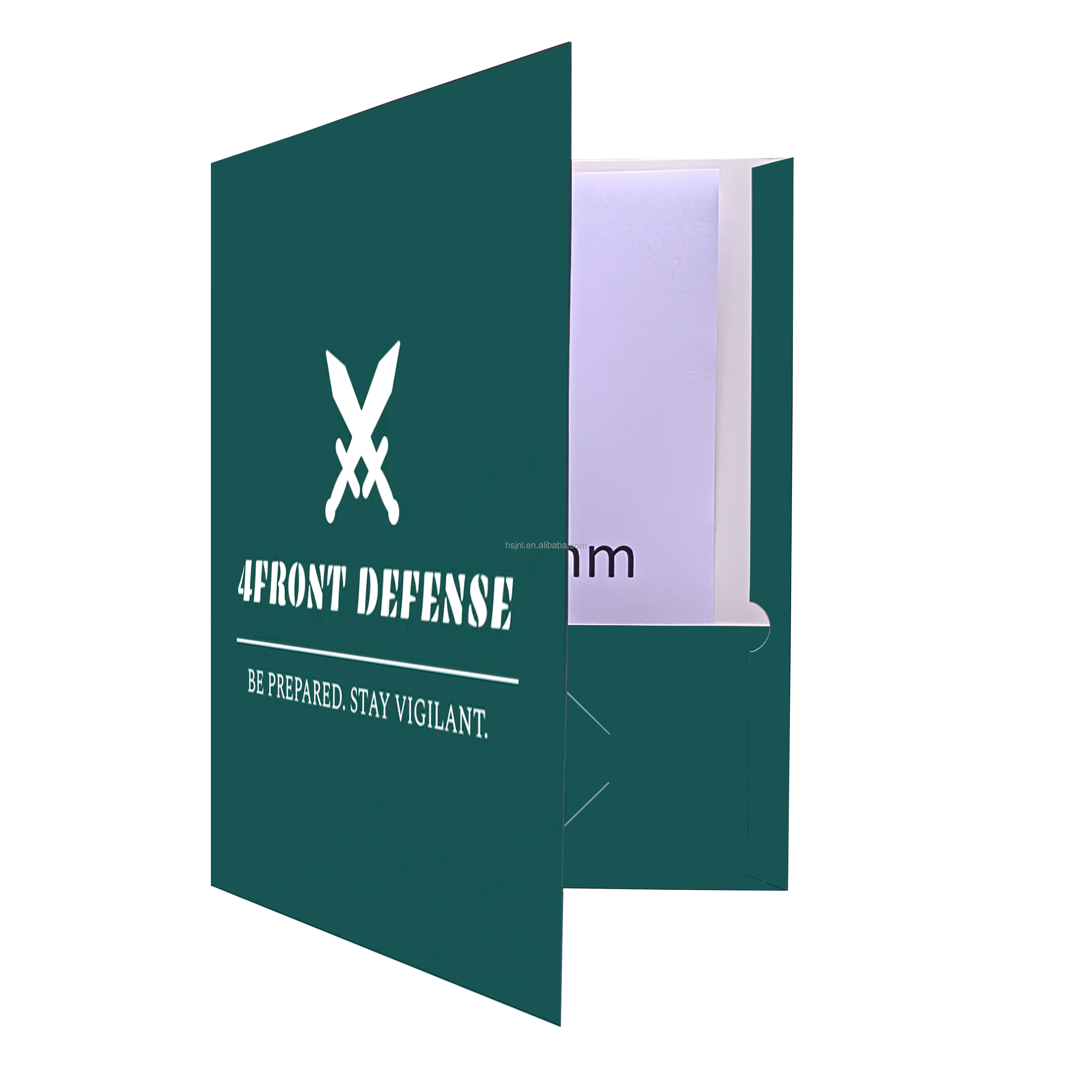Custom A4 Logo Paper Presentation Folders Including Pockets and Card Holders for Documents and Business Cards for Filing