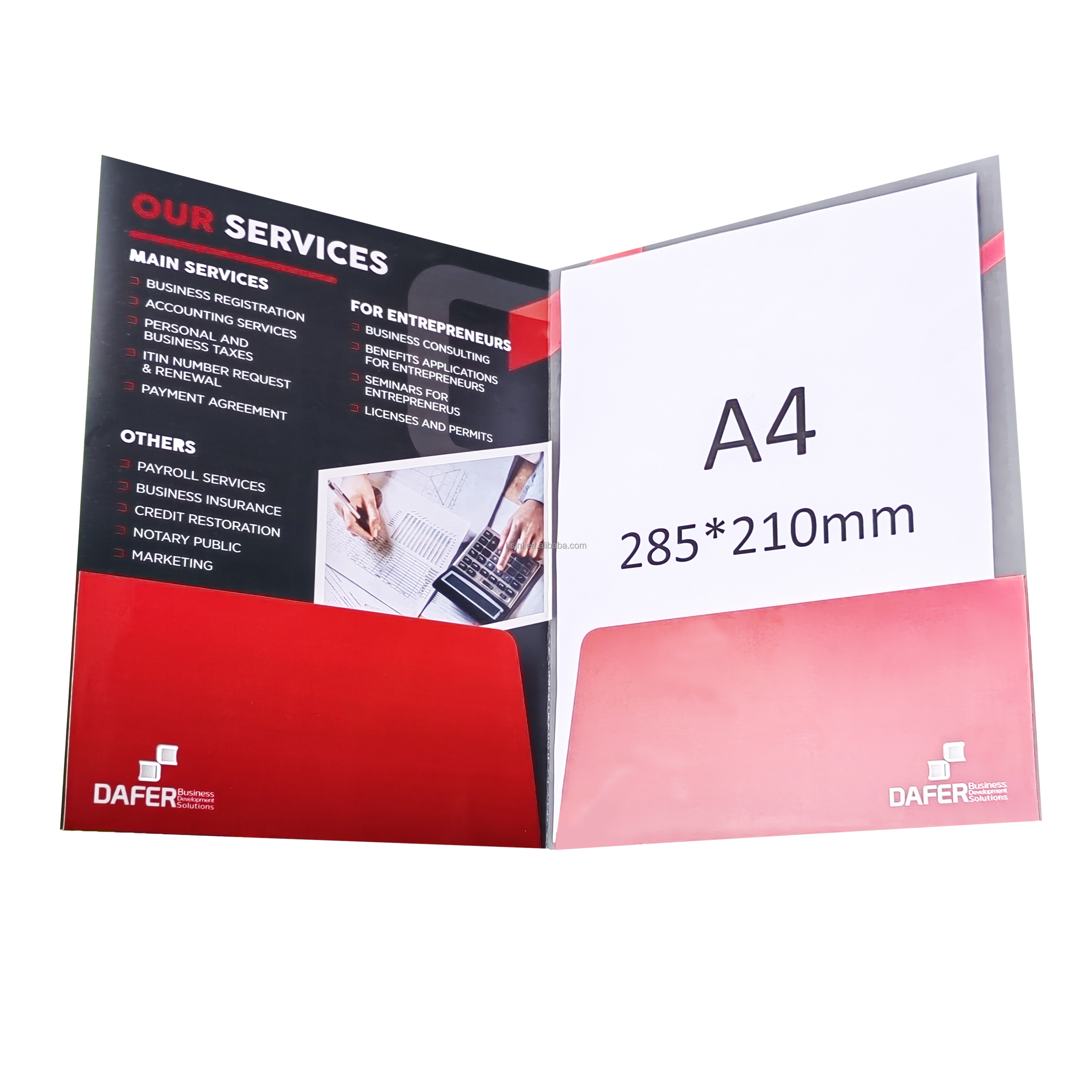 Custom Printed A4 Eco-Friendly Presentation Folders Business Card Storage with Pockets Paper Material Customizable Logo