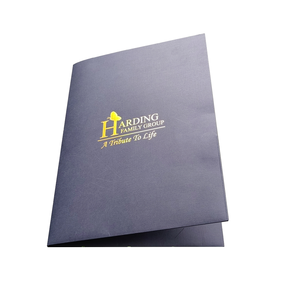 Custom Print Eco-friendly Recycled Matt Office Presentation Pocket Folder Gold Stamp Waterproof A4 Paper Document File