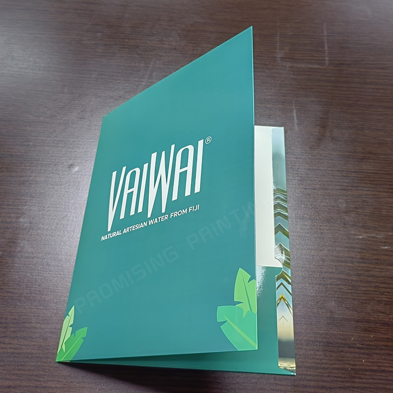 Custom A4 A5 Waterproof Paper Document Folder with Business Card Slot Presentation Folder for Business Office Filing Products