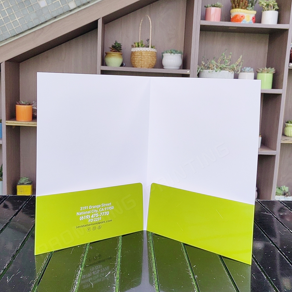 Custom Logo A4 File Presentation Folders Glossy Cardboard Paper Personalized Folding for Document Presentation Enhanced