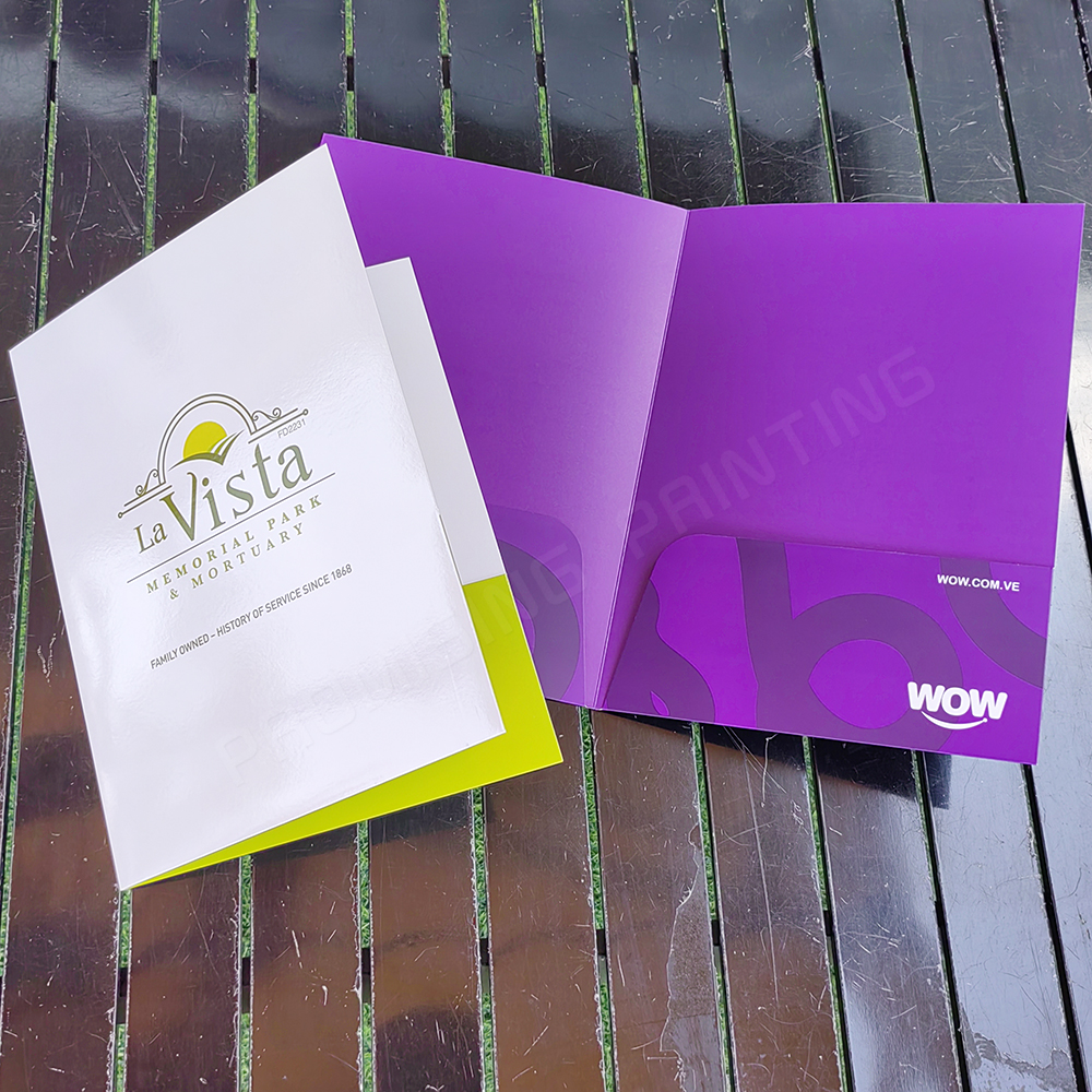 Custom Color Eco-friendly Waterproof Paper Document Folder with Pocket and Business Card Slot for Office Presentation A4 Size