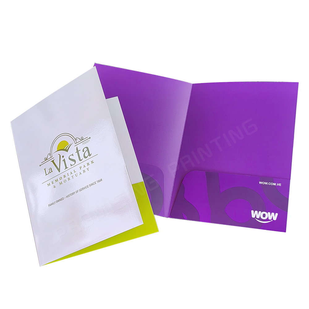 Custom Logo A4 A5 Paper Presentation File Folders with Pockets Business Filing Products for Document Organization