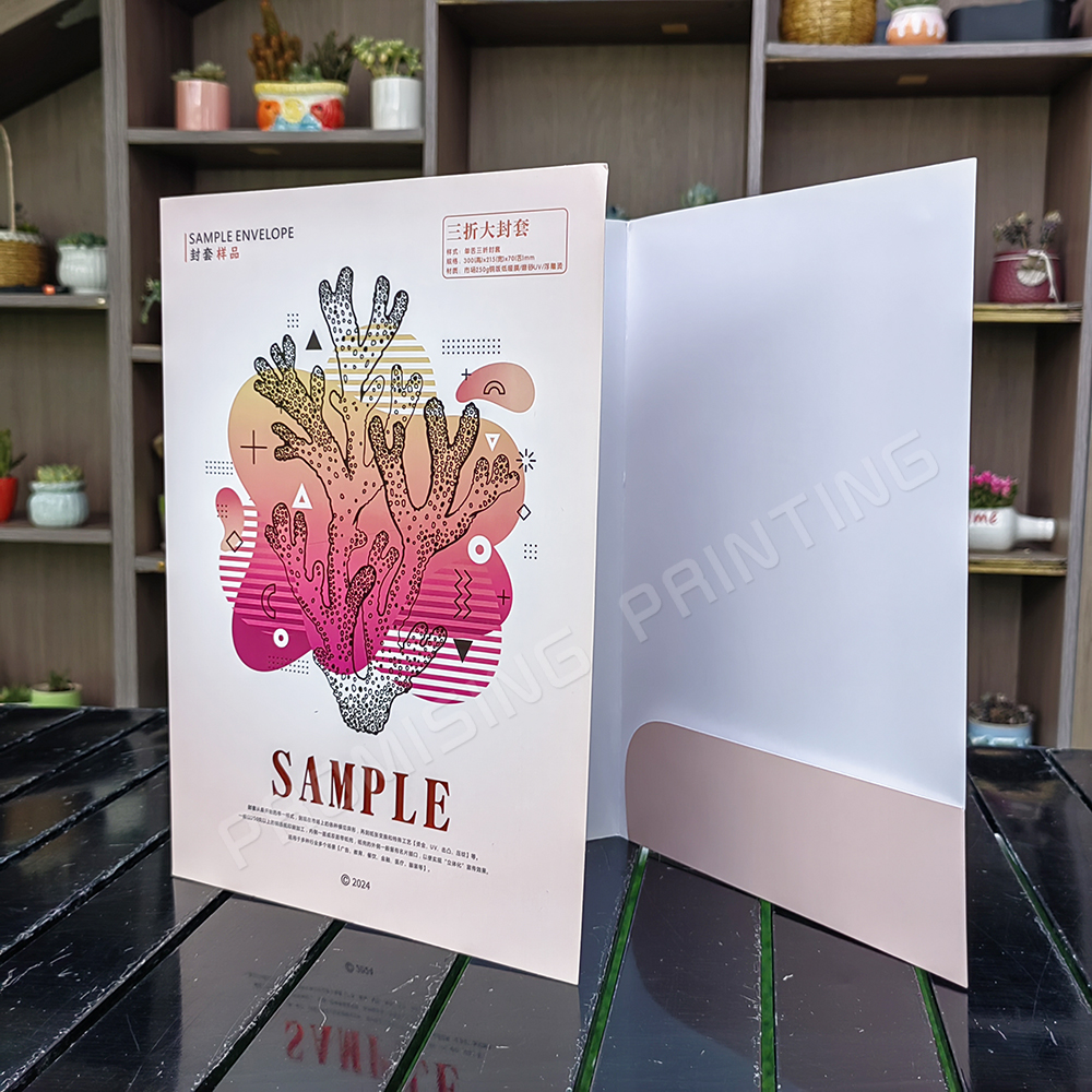 Wholesale Customized Logo A4 File Folders Threefold Card Stock Presentation with Pocket Price