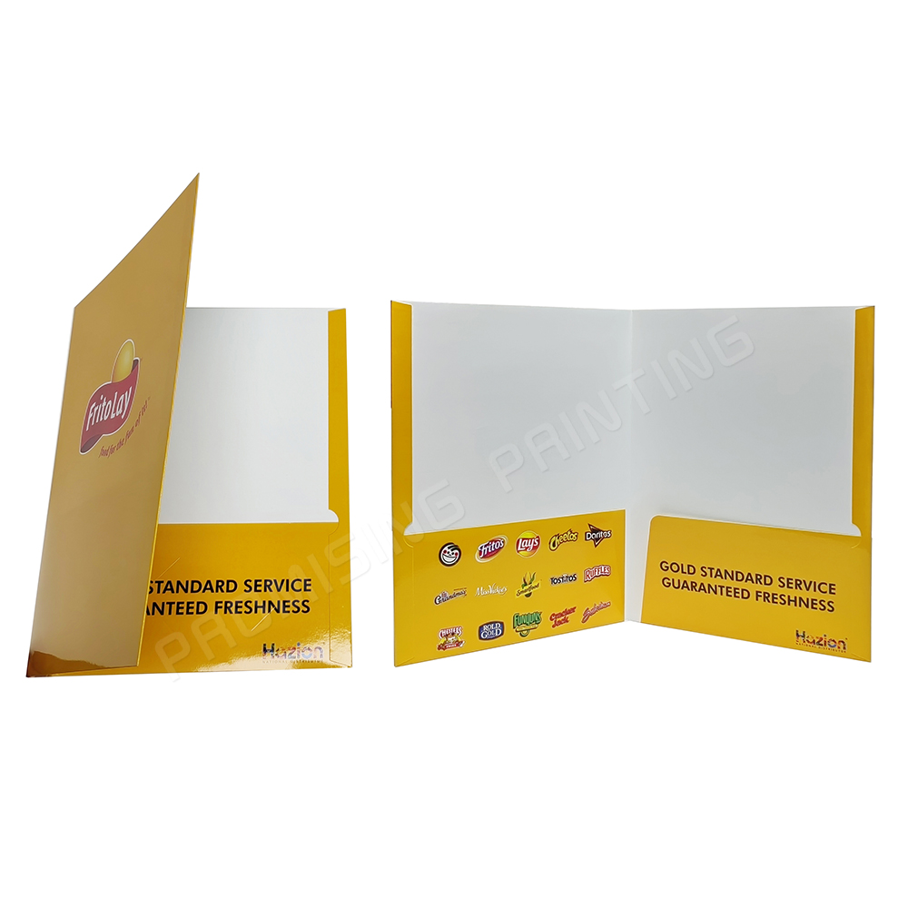 High Quality 9x12 Presentation Folder with Business Card Slot Thick Paper File Folder with Customizable Logo