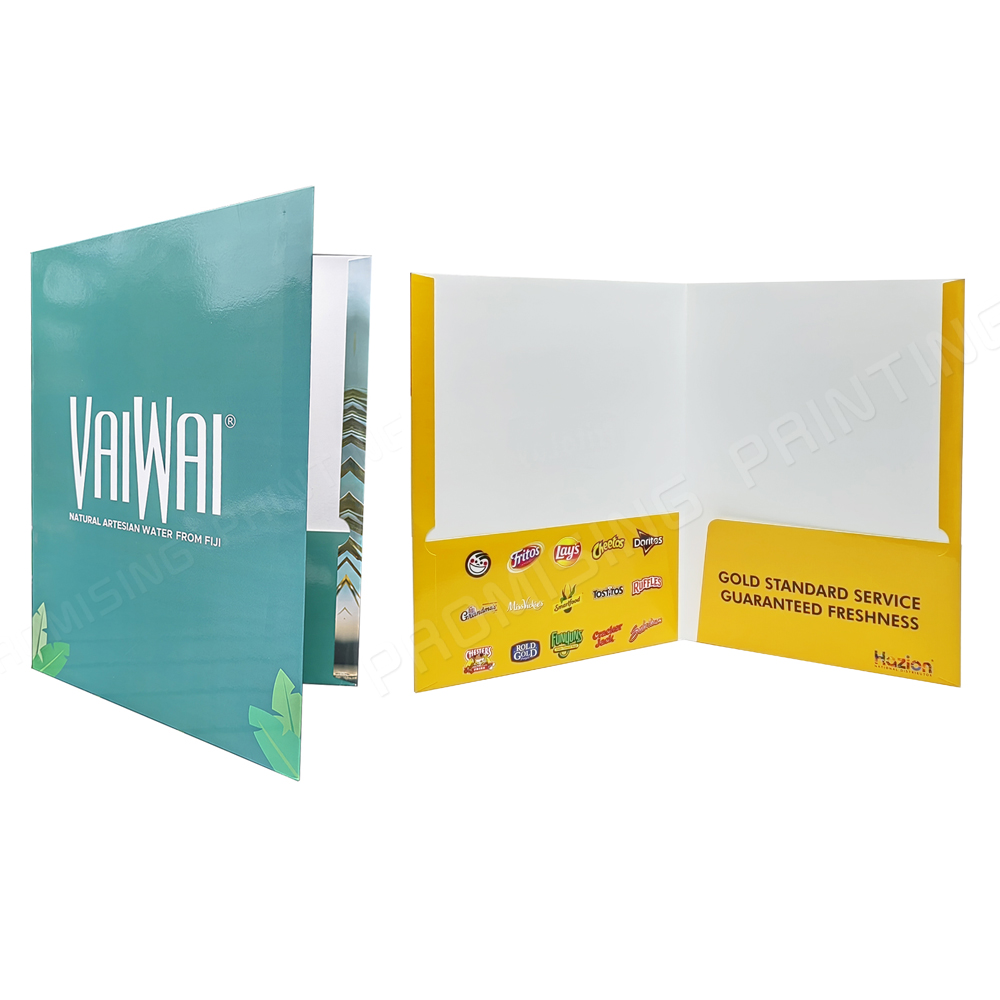 Custom CMYK Printed Paper Folders for Tax Hospital & School Two Pockets Logo for Presentation Documents File Filing Products