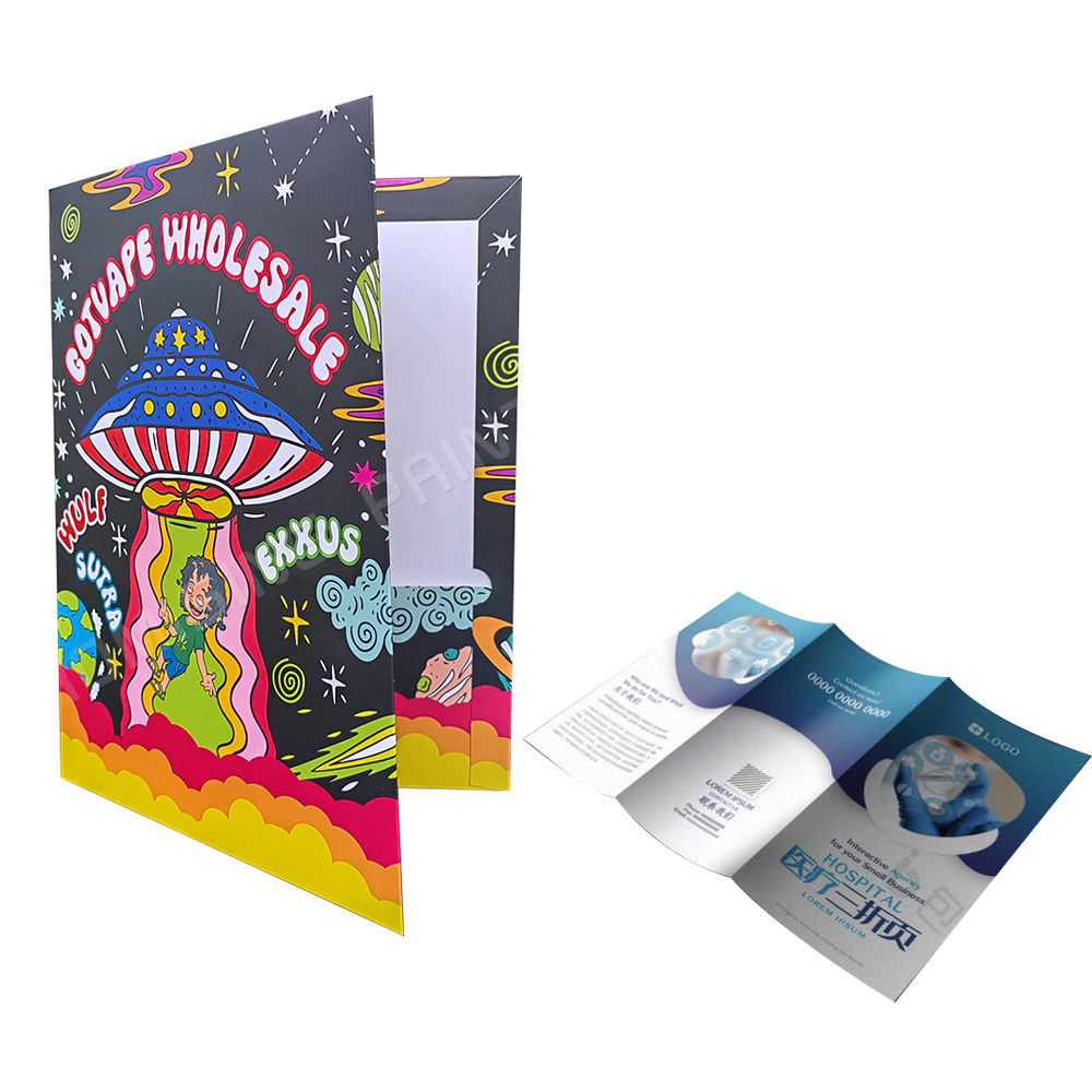 High-quality A4 Size Custom Logo Eco-friendly Waterproof Oilproof Presentation Folders Pocket Business Card Slot Office