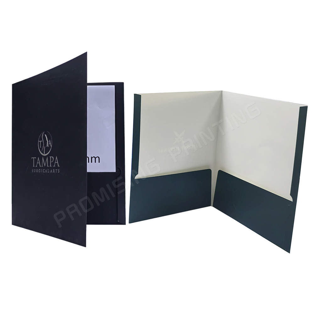 Custom Logo A4/A5 Paper Presentation File Folder 2 Pocket Double Sided Laminated for Document Organization and Filing