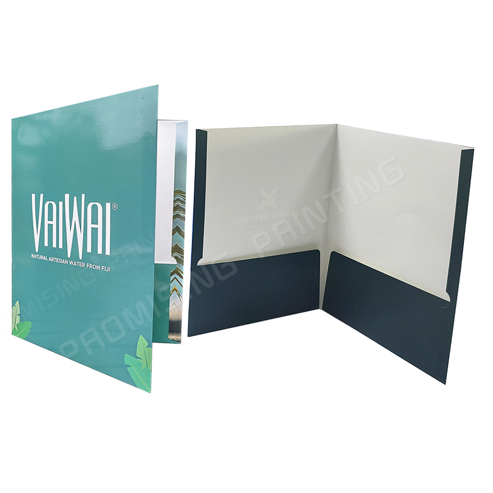 Custom Logo Design Eco-friendly Waterproof Paper Presentation Folders A4 Size with Pockets and Business Card Slot