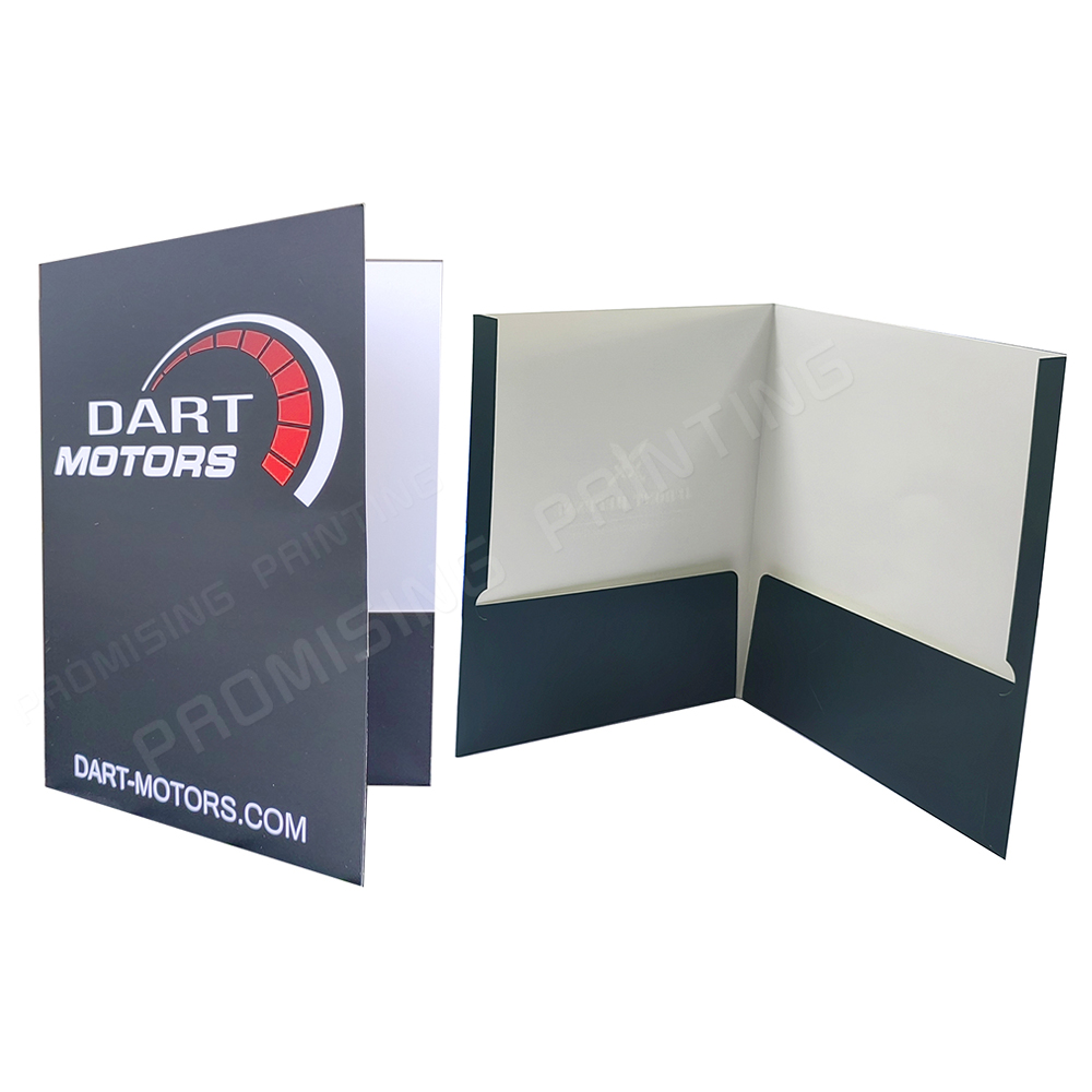 Custom Black A4 Eco-friendly Waterproof Paper Presentation Folder Business Promotional Advertising 2 Pockets Printing