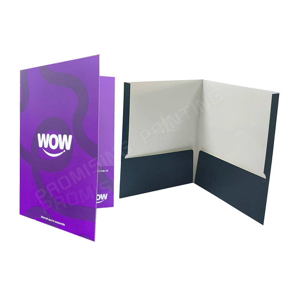 Eco-friendly Waterproof 2-Pocket 3-Prong A4 Paper Folder Business Card Slot Assorted Colors for Office Presentations File