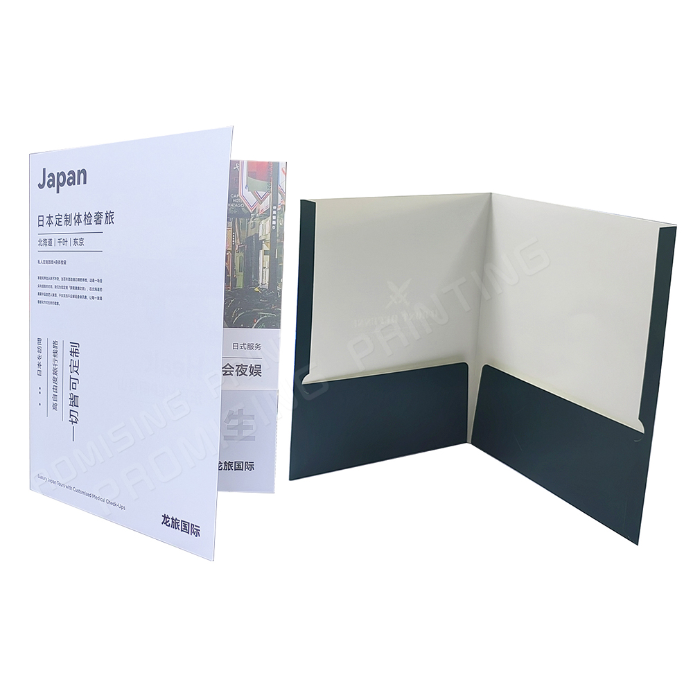 Manufacture Custom Offset Printing Logo Coated Paper Glossy Eco-friendly Recycled Waterproof Oilproof File Presentation Folder