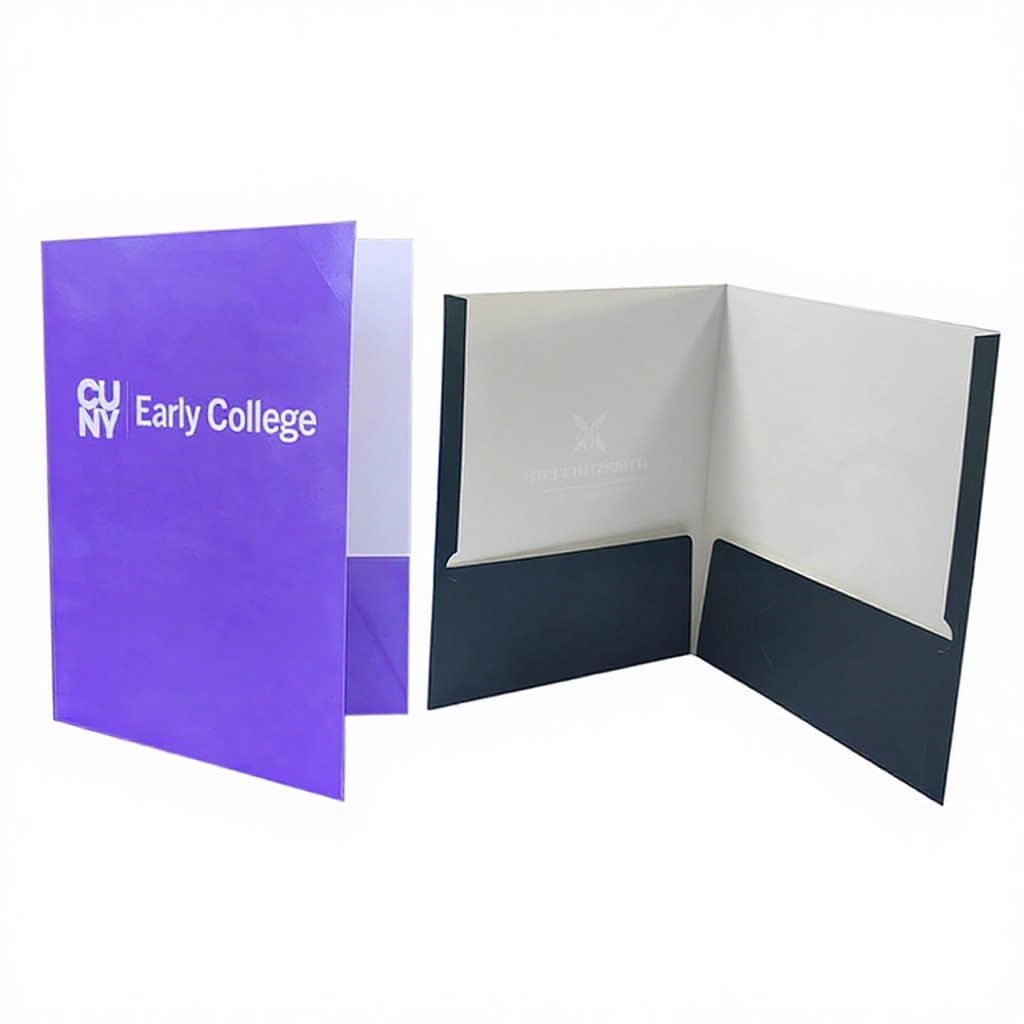 Wholesale Custom Printing Eco-friendly Waterproof Oilproof Paper Presentation Folder with Pocket Design and Business Card Slot