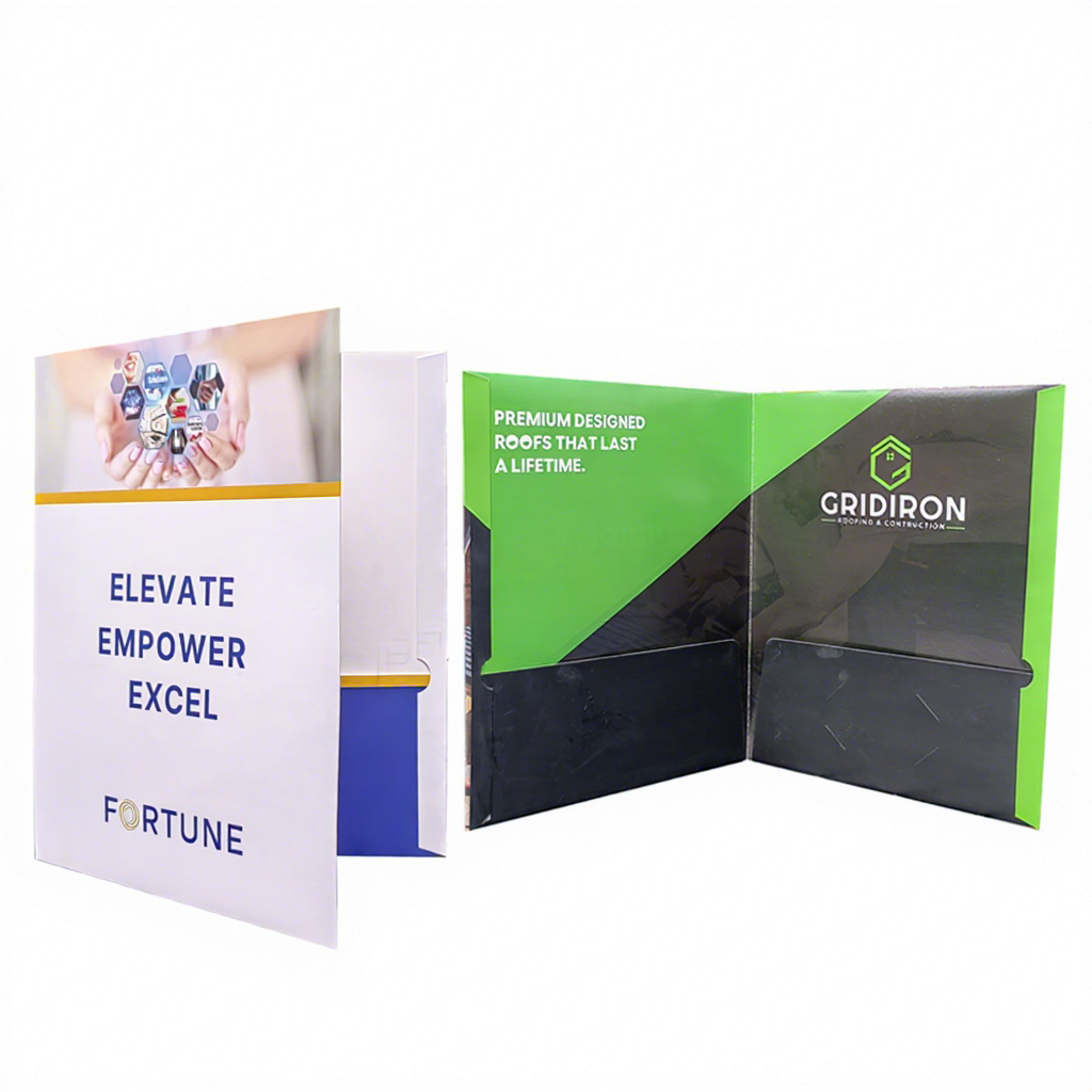 A4 Eco-friendly Waterproof Presentation Folder with Pocket & Business Card Slot Custom Printed Logo Office File Storage