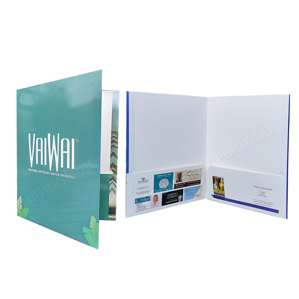 Custom Logo Eco-friendly Paper A4 A5 Size Office Business Real Estate Presentation File Folders with Card Slot Waterproof