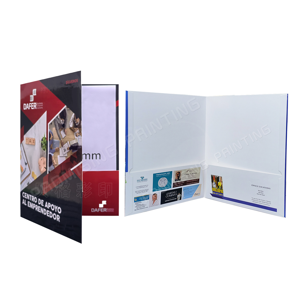 White Cardboard Presentation File Folder A4 A5 with Pocket Waterproof & Eco-friendly Document Folder