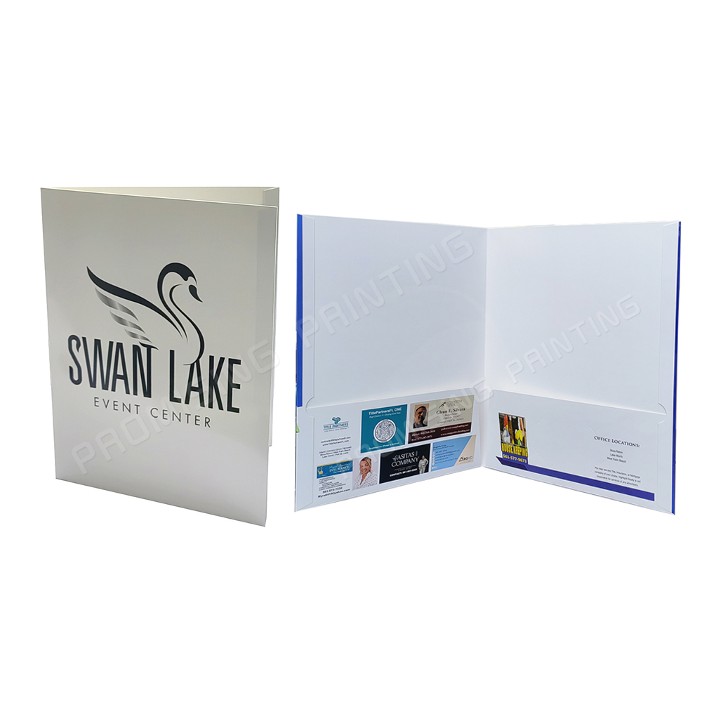 Custom A4 Personalized Eco-friendly Waterproof Presentation Folder 2 Pockets Card Slot Matt Finish for School File Organization