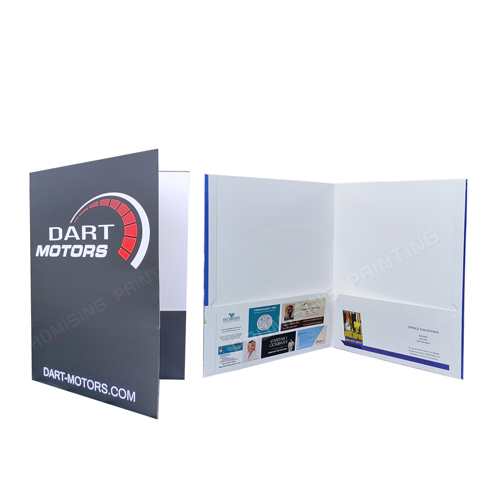 Custom Eco-friendly Recycled A4 Waterproof Oilproof Paper Presentation Folder with Business Card Slot and Document Storage