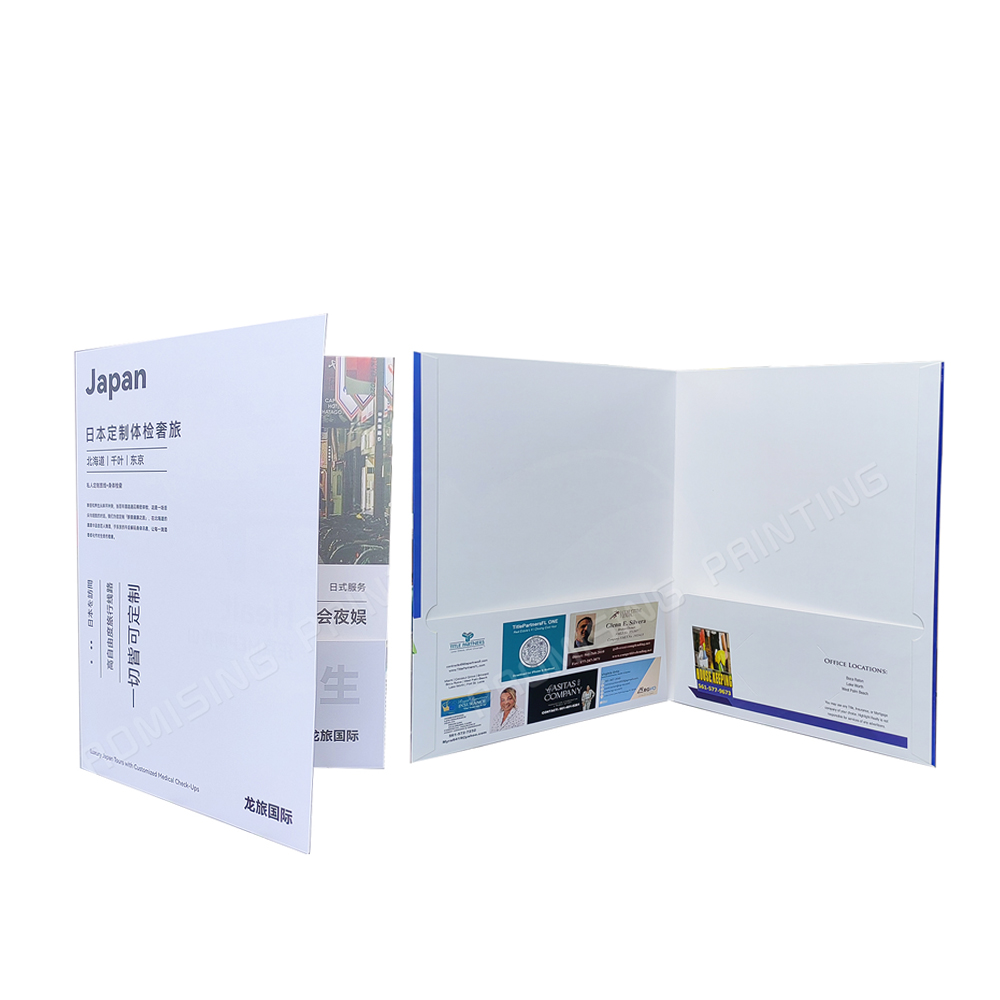 9x12 Eco-friendly Recycled Paper Presentation Folder with Custom Logo Business Card Slot and Pocket