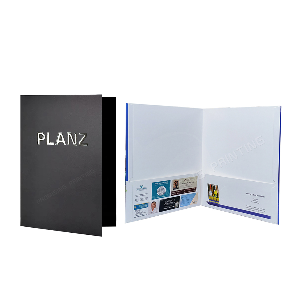 SPot UV A4 Eco-friendly Recycled Oilproof Waterproof Custom Logo Business Presentation Folder with Pocket and Business Card Slot