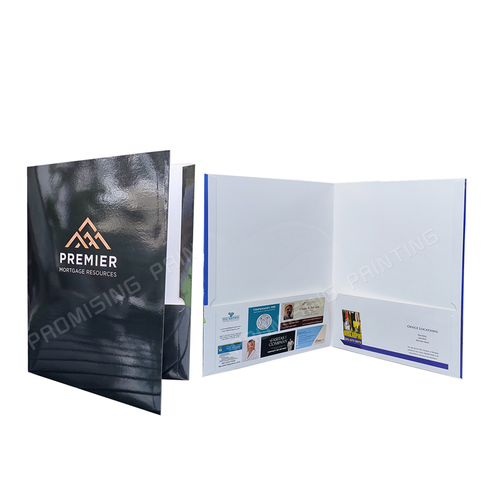 Custom Logo A5/A4 Recycled Paper Waterproof Oilproof Presentation Folders Two Pockets Business Card Slot Office School Files