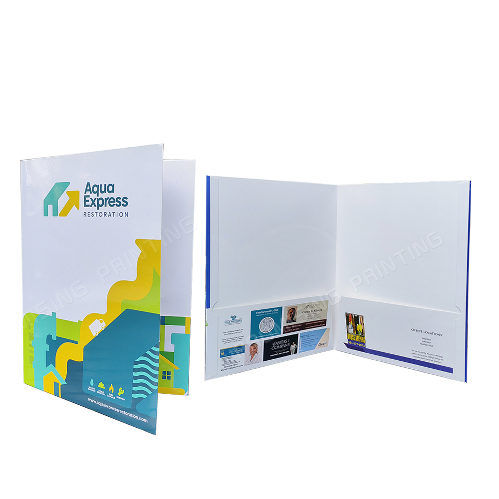 Wholesale Eco-friendly Recycled Paper A4 A5 Office File Folder Scratch Proof Custom Logo Two Pockets Expanding Presentation