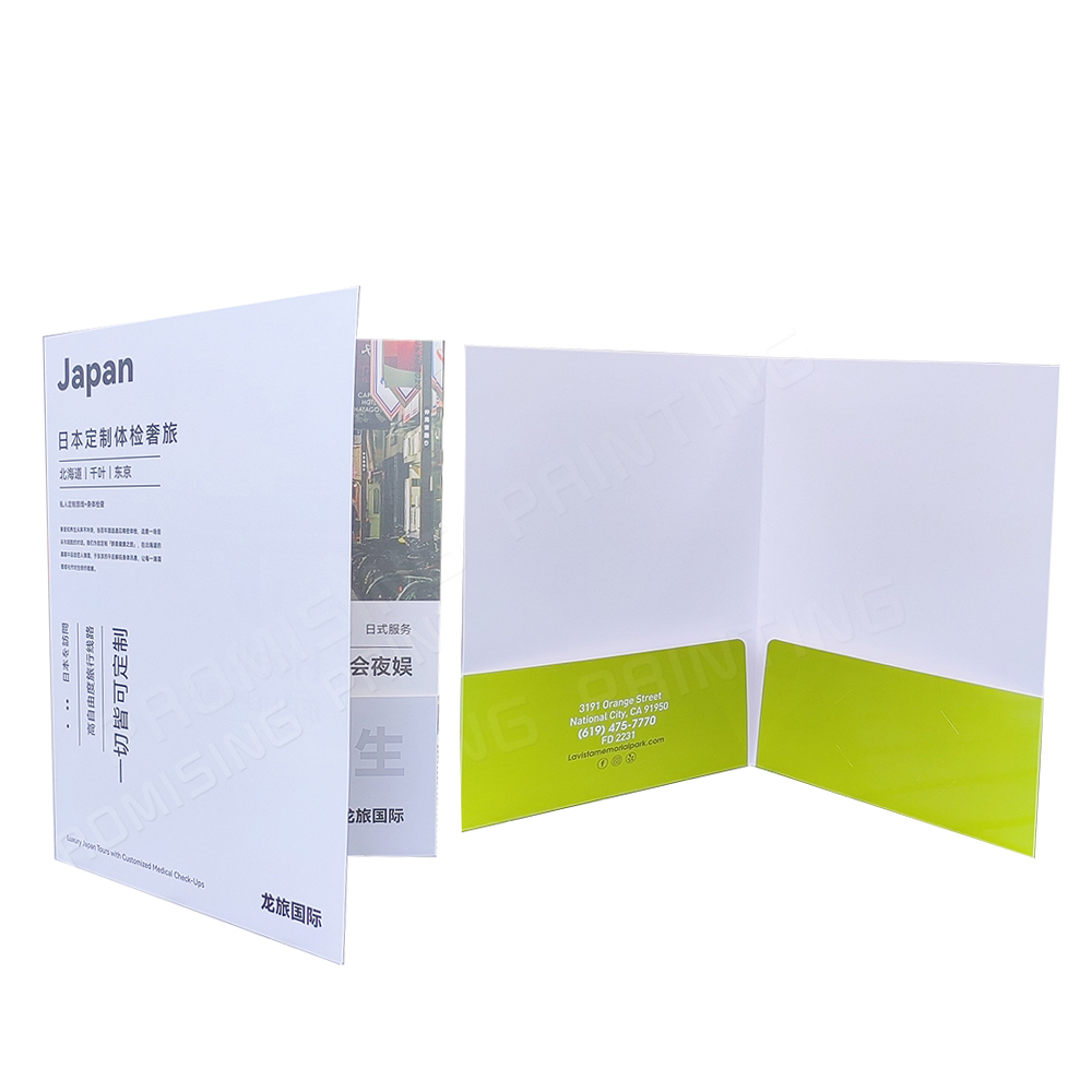 China Factory Wholesale Custom Printing Eco-friendly Waterproof Oilproof Paper Presentation Folder Business Card Pocket Document