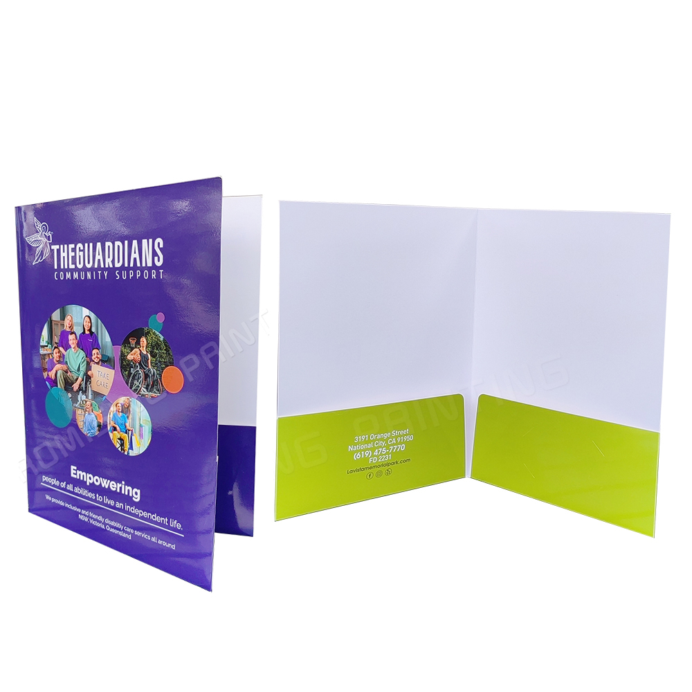 Wholesale Custom Eco-friendly Waterproof A4 Presentation File Folder with Pocket and Business Card Slot Manila Document