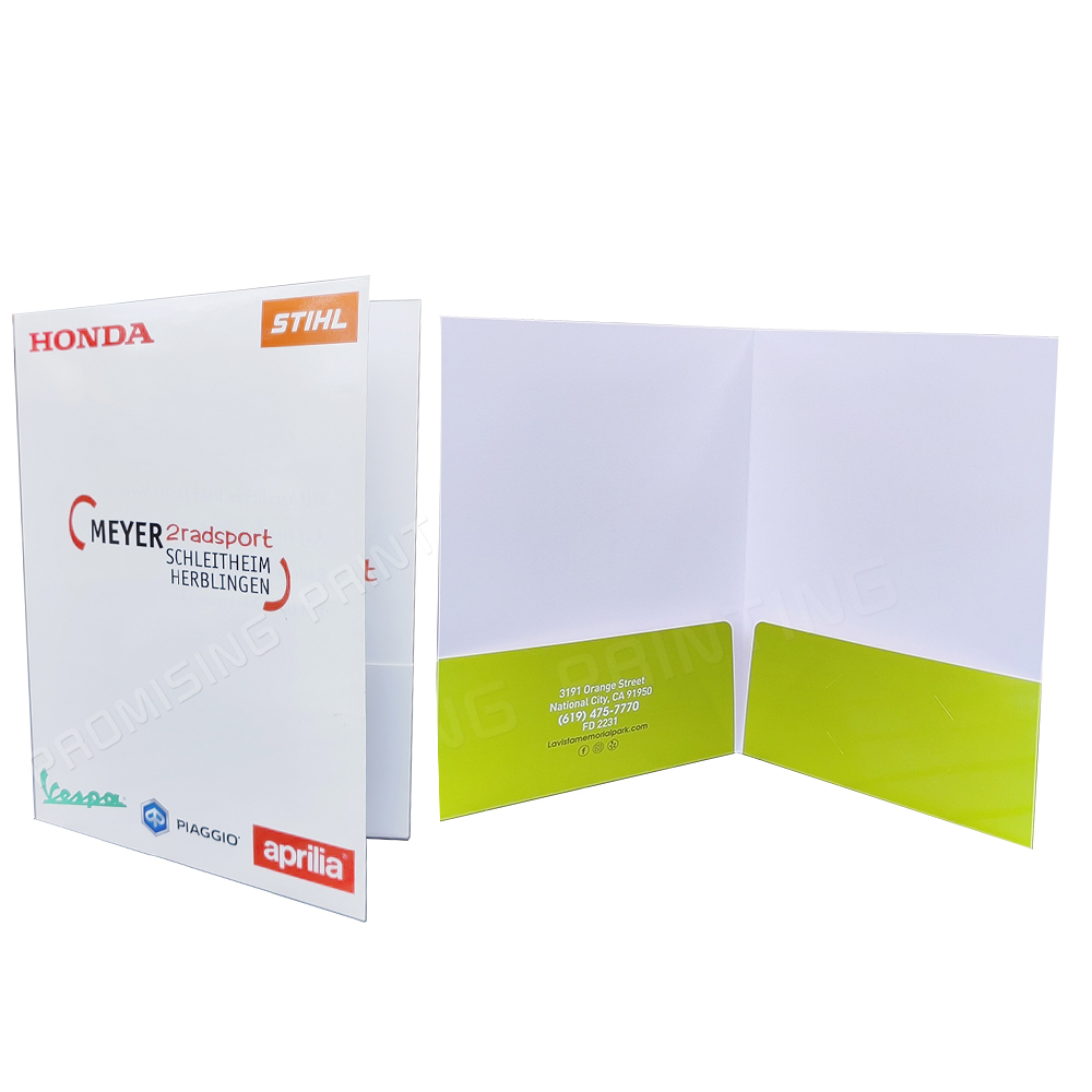 Manufacture Custom Eco-friendly Recycled Waterproof Oilproof A4 Paper White Cardboard Office File Presentation Document Folder