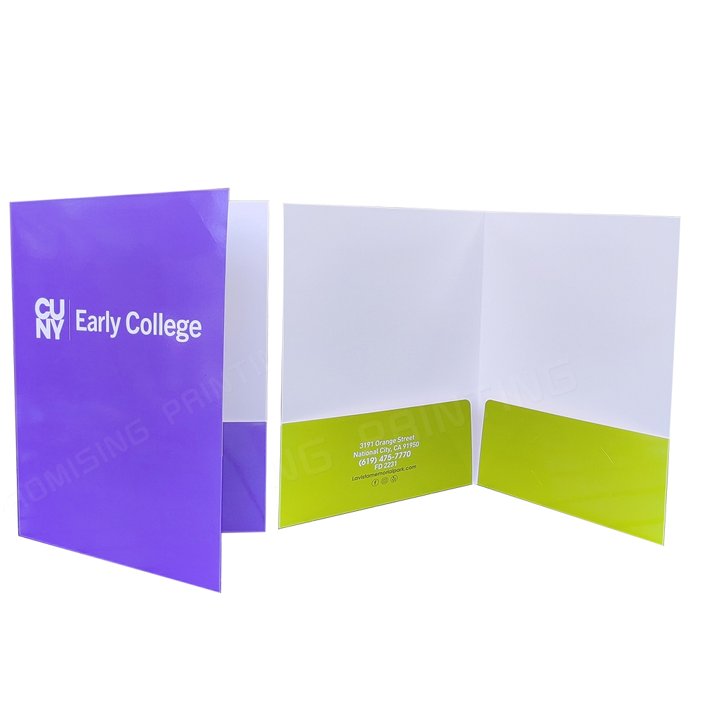 China Eco-friendly Recycled Waterproof Oilproof A4 Paper Custom Pocket & Business Card Slot Presentation Document Folder
