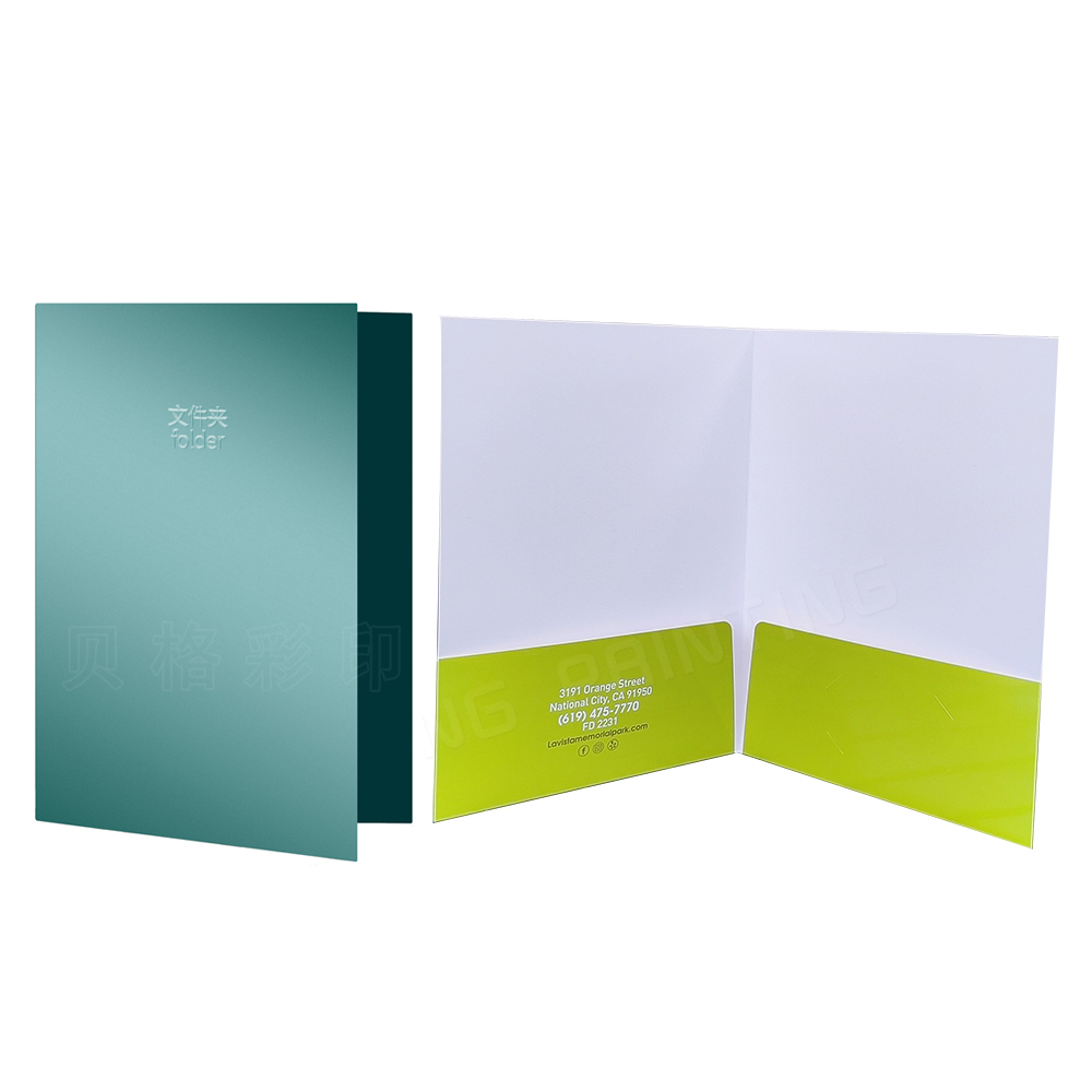 Custom Logo Presentation Folders A4/A5 Size 350GSM Paper Eco-friendly Waterproof Business Profile with Pocket Business Card Slot