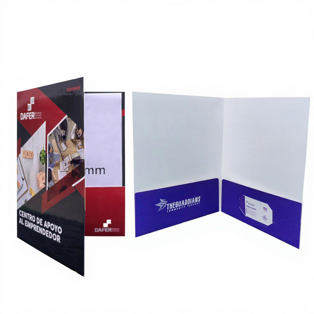 Manufacture Custom Eco-friendly Waterproof Oilproof A4 Paper White Cardboard Office File Presentation Folder with Pocket