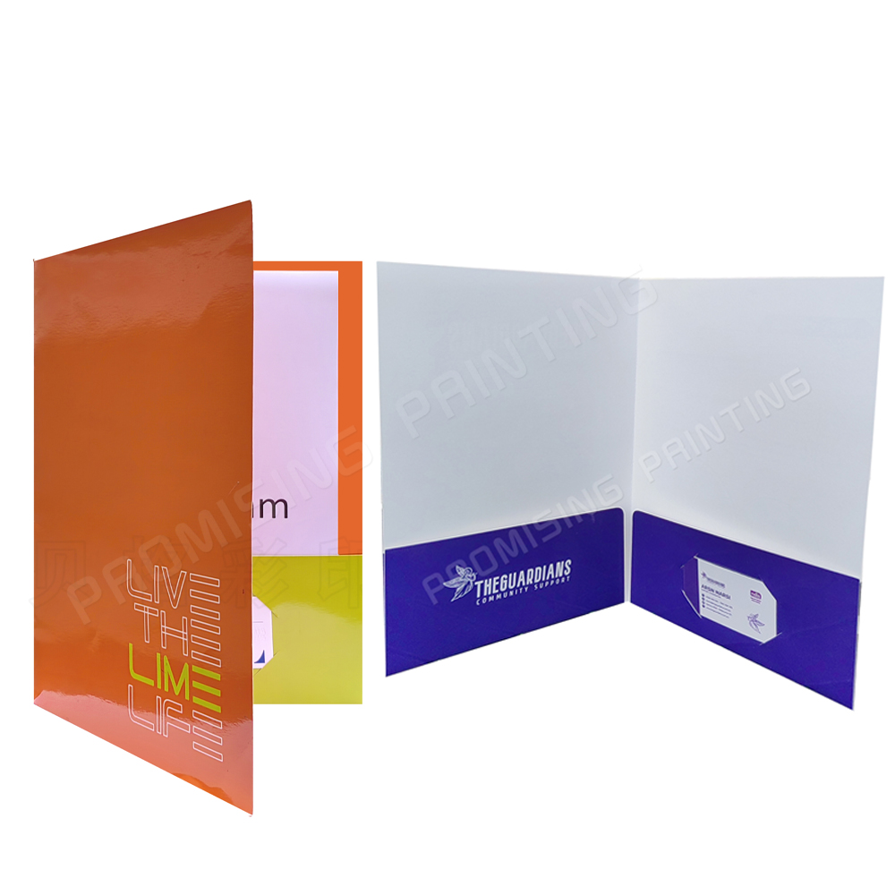 Custom Logo Eco-friendly Waterproof Paper Presentation Folder UV Hot Stamping Luxury Storage A4/A5 Full Color Double Sided