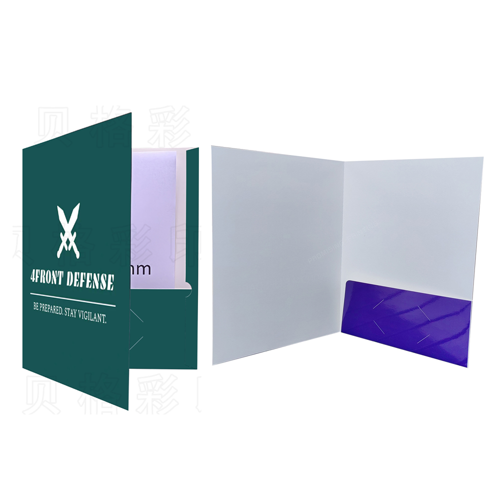 Single Pocket Eco-friendly Paper Presentation Folders Business Card Slot Waterproof Oilproof A4/A5 Sizes for Office Home