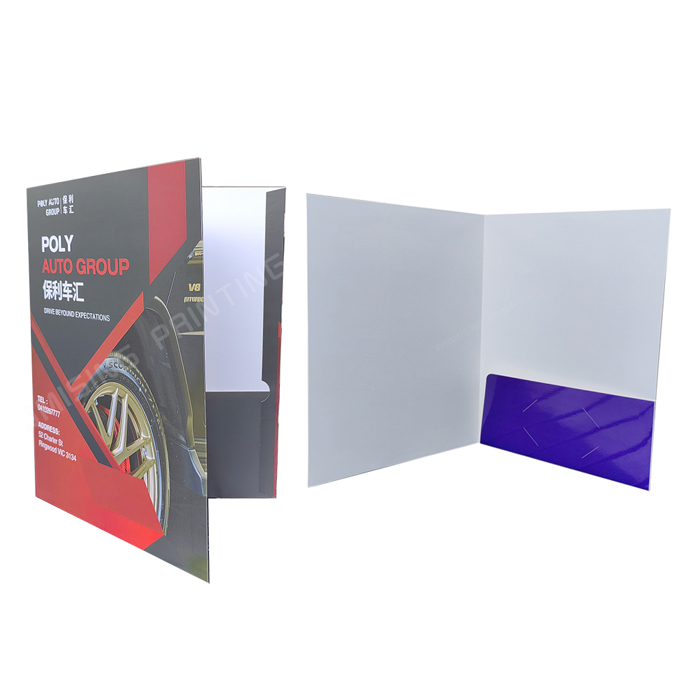 Presentation Folder Custom Eco-friendly Recycled Waterproof Oilproof with Business Card Slot Pocket Design for Storage Photos
