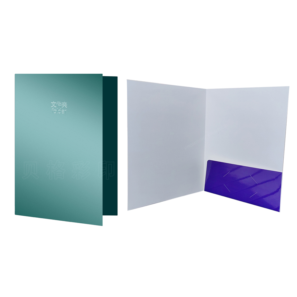 Custom Luxury Corporate A4 Two-Pocket Eco-friendly Waterproof Paper Presentation Folder with Business Card Slot for Documents