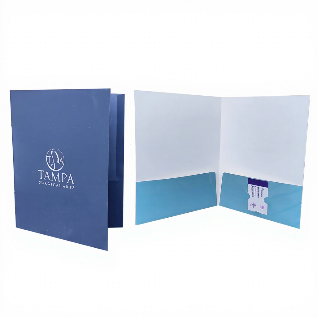 Custom Logo A5/A4 Recycled Paper Waterproof Oilproof Document Presentation Folders Two Pockets Business Card Slot Office Files