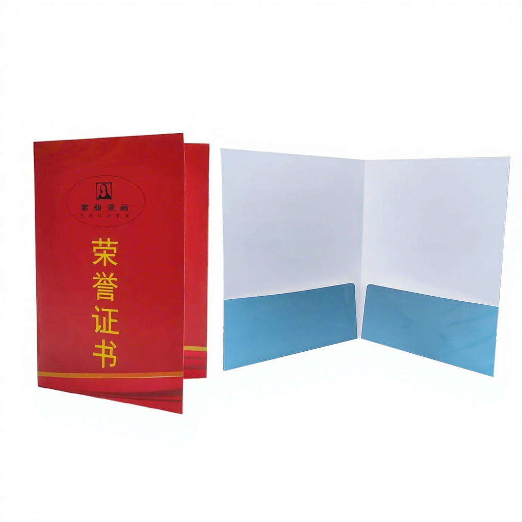Manufacture Custom Eco-friendly Recycled Waterproof A4 Paper Presentation Document File Pocket Folding Folder with Flap