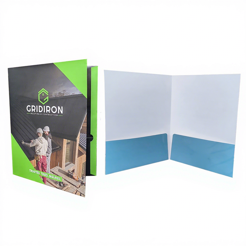 China Factory Custom Eco-friendly Recycled Waterproof Presentation Folder with Double Pocket Business Card Slot for Documents