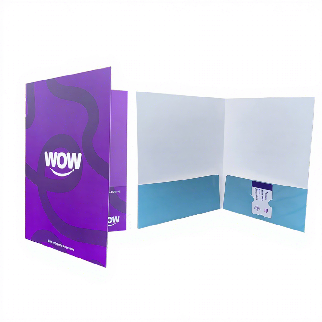 Wholesale Custom Waterproof Presentation Folder with Double Pocket Card Slot Eco-friendly Recycled Paper Lamination Printing