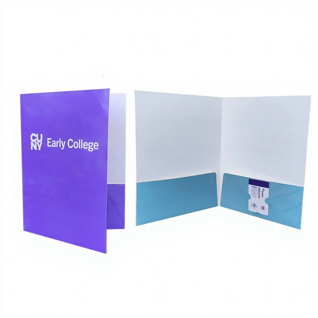 China Factory Presentation Folder Waterproof Eco-friendly Recycled Custom CMYK Printing Paper Folders Double Pocket Card Holders