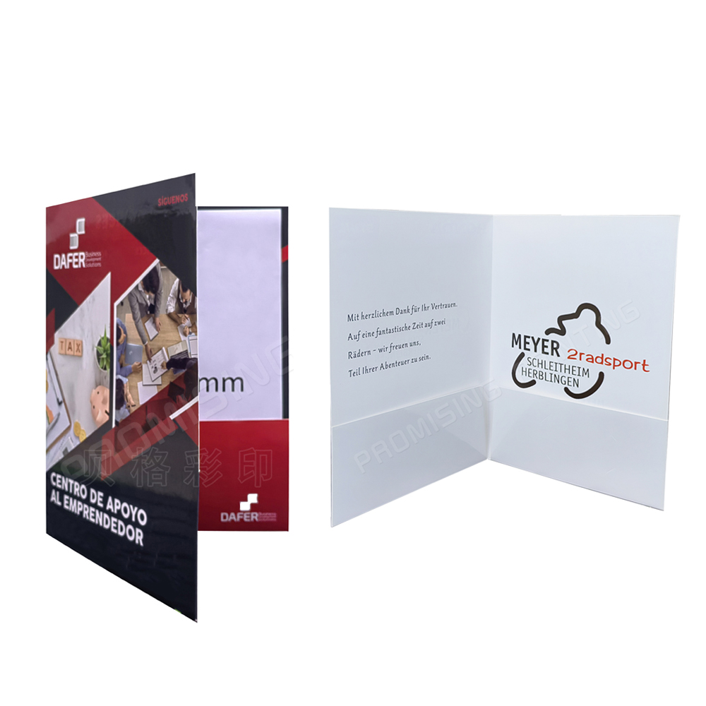 Customized A4 A5 Eco-friendly Waterproof Presentation Document Folders Matt/Glossy Lamination Pocket Business Card Slots Logo