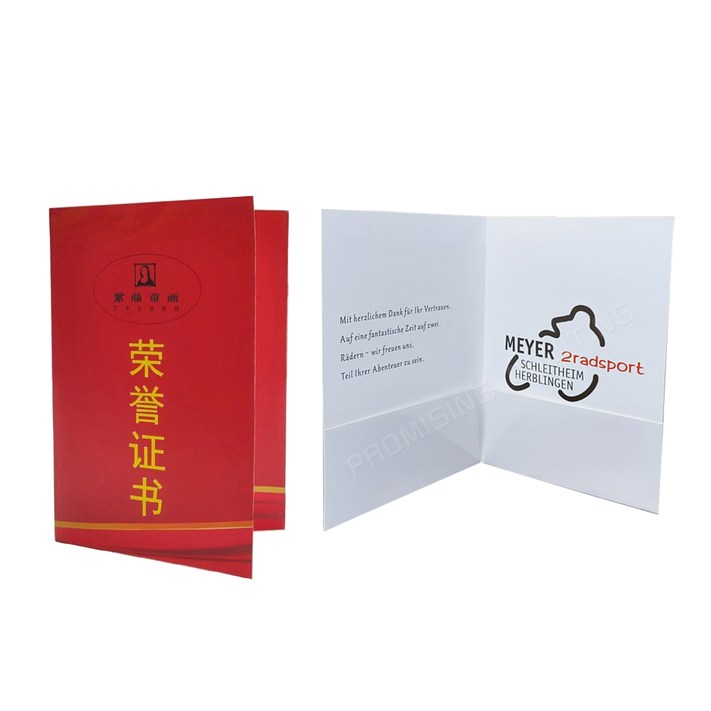 Custom Eco-friendly Waterproof Presentation Folders Business Logo A4 Thick White Cardboard Paper File Matte Lamination Pocket