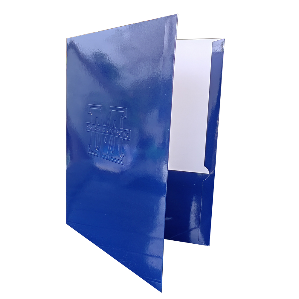 Custom Logo Embossing Eco-friendly Recycled Paper Presentation Folder Storage A4/A5 Full Color Double Sided Printing Waterproof