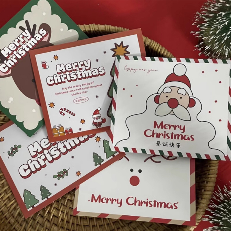 Customized Personalized Christmas Greeting Cards with Art Paper for Business & Family